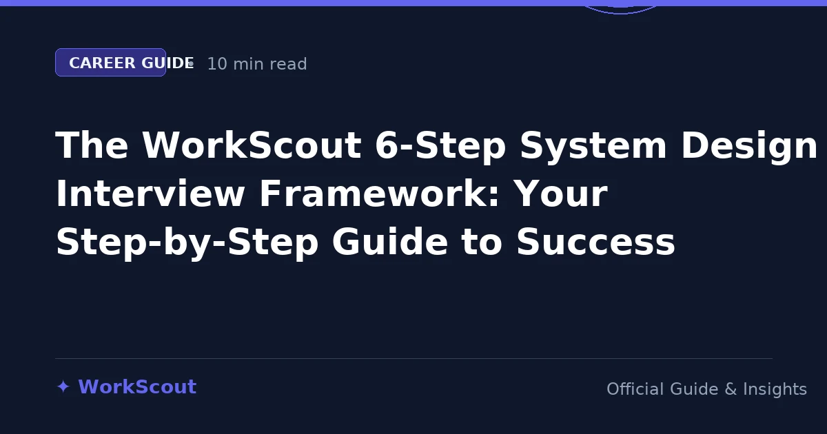 The WorkScout 6-Step System Design Interview Framework: Your Step-by-Step Guide to Success